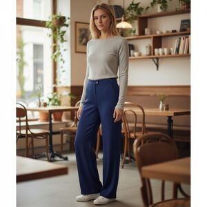 NWT Ecru Women’s Dark Navy Del Ray Easy Leg Trousers Pants Flowy Coastal Relaxed